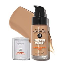 Revlon Color Cosmetics ColorStay Base de Maquillaje Larga Duración, 24H, para Piel Mixta/Grasa, Fórmula Enriquecida con Vitamina E, SPF 15, Resistente al Agua (Tono 350 Rich Tan) - 30 ml