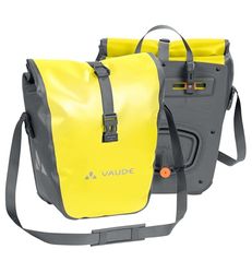 VAUDE Aqua Front –Alforjas delanteras para bicicleta, Juego de 2 bolsas adaptables a la carga e impermeables , Amarillo (Canary), 28 L (2 X 14 L)