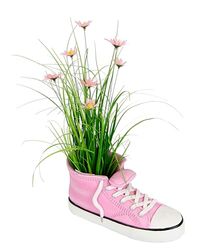 Kunstgrasstruik met margrieten, gymschoen, bloemen, gras, tailleband, staand gras, kunstplant, decoratief gras, kunstgras, planten, siergras, gras, troffel