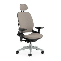 Steelcase Leap, silla de oficina ergonómica con sujeción lumbar regulable en altura y brazos regulables Trufa