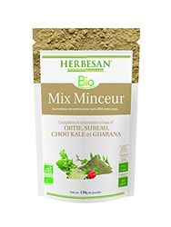 HERBESAN®-MIX MINCEUR BIO - Ortie, Sureau, Chou Kalé, Guarana- Sachet papier -Conditionné en France - 150g de poudre