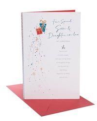 UK Greetings Tarjeta de Navidad para hijo e nuera – Bonito diseño de regalos