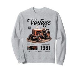 Birthday Farmer Vintage Tractor Born nel 1961 Felpa