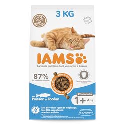 IAMS Croquette au Poisson pour Chat Adulte 3 kg