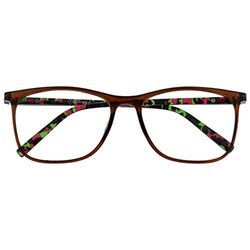 OPULIZE Arc Grande Occhiali Da Lettura Marrone Fantasia Braccia Uomo Donna Cerniere Molla R66-2 +3,50