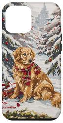 Carcasa para iPhone 14 Plus Funny Golden Retriever - Árbol de Navidad para mamá y papá