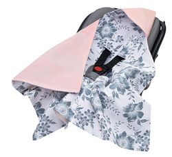Medi Partners Inbakerdeken 100% Katoen Waffle 85x85cm knuffeldeken voor kinderwagen babyzitje universele babydeken dubbelzijdig buggy autostoel