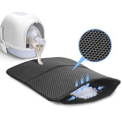Nobleza- Alfombra para Gatos,Estera Arena Gatos, 60x40cm Diseño de Doble Capa en Forma de Panal,Antideslizante Estera Arena Gatos,Plegable Cat Litter Mat,Material