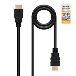 Gecertificeerde high-speed HDMI-kabel v2.0, ondersteunt 4K-resolutie bij 60 Hz, ontworpen voor een optimale verbinding tussen multimedia-apparaten, model A/M-A/M, lengte 1,5 m, zwart.