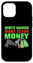 Carcasa para iPhone 13 Dirty Hands Make Clean Money Vehículos Motor Mecánico