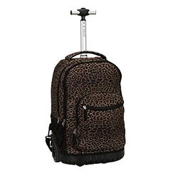 Rockland Zaino rotolante a maniglia singola, Leopardati, 19-Inch, Zaino con manico singolo