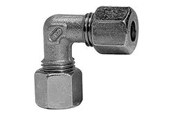 Raccord coudé - Diamètre extérieur : 8 mm - PN bar 100, SW1 14, SW2 12, acier galvanisé