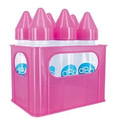 DBB Remond Rack met PP babyflessen, 9 oz, roze, 6 stuks