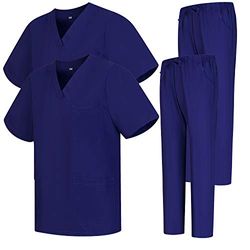 MISEMIYA Pack 2 Pcs-Casaca & PANTALON Sanitära uniformer Unisex Vuxen, Lila 68, XS