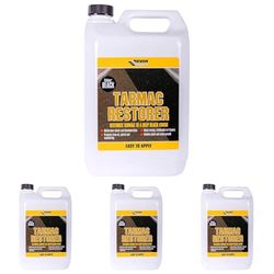 Everbuild Tarmac Restorer | High Performance and Weathering Protection, Surface Coating to Make Tramac Look New - 5 Litre, Black (Pack of 4)
