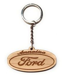 Portachiavi o calamita personalizzato in legno Faltec compatibile con FORD - personalizza con il tuo nome o con la targa della macchina - logo macchina