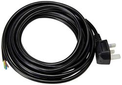 Pro Elec PE01025 13A UK kontakt till 1,5 mm kabelstrippade bare ändar, 5 m, svart