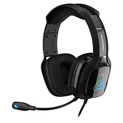 THE G-LAB Korp VANADIUM Cuffie da Gaming - Microfono Stereo, Ultra Leggero, Cuffie per Basso Elettrico - Mic Jack da 3,5 mm per PC/PS4/PS5/Xbox One/Nintendo Switch/Mac/Smartphone/Tablet - (Nero)