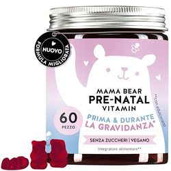 Bears with Benefits Orsetti gommosi prenatali - Vitamine per la gravidanza per future mamme - Acido folico, zinco, iodio, B12, B6, D, Olio di lino, Q10-60 pezzi - Vegan - Senza zucchero