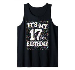 Funny Its My 17th Birthday Shirt per ragazzi e ragazze 17 anni Canotta