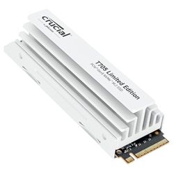 Crucial T705 SSD 2TB PCIe Gen5 NVMe M.2 Edición Limitada SSD Interna Gaming con Disipador Premium Blanco, Hasta 14.500MB/s, Microsoft DirectStorage, Compatibilidad PCIe 4.0 - CT2000T705SSD5A