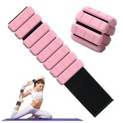 TOPESCT pesi per polsi e cavigliere indossabili set di 2 (0,5 kg/0,9 kg ciascuno),braccialetti regolabili con pesi per allenamento di forza,camminata,corsa,pilates,jogging,yoga (Pink, 2lbs/each)