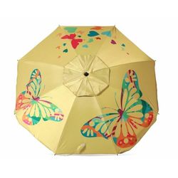 Atosa Strandparasol Ø 220 cm Liggend aluminium model met UPF 50+, geel, citroenboom, 220 cm, Citroen Boom, 220 cm