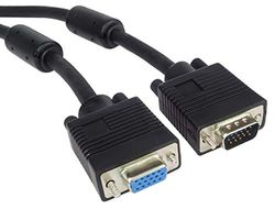PremiumCord Cabo de extensão VGA 5 m, M/F, HQ (coaxial), SVGA Video Monitor cabo coaxial para Full HD 1080p, DDC2, preto, kpvc05