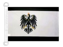 AZ FLAG - Drapeau Royaume de Prusse 1701-1918 - 45x30 cm - Pavillon Nautique Prussien Spécial Bateau Et Extérieur En Maille Bloquée Avec Anneaux Plastiques Intégrés - 30g