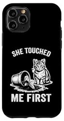 She Touched Me First Cat Plant Kitten Plants Amoureux des chats Coque pour iPhone 11 Pro