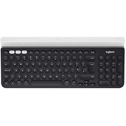 Logitech K780 Tastiera Wireless, Layout Inglese Qwerty, Grigio ‎Scuro/Bianco