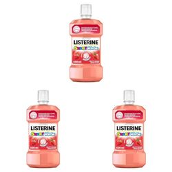 LISTERINE Collutorio Smart Rinse, Collutorio bambini al gusto di Frutti Rossi, Collutorio senza alcool e zucchero per un'igiene orale completa per i bambini 6+, 500 ml (Confezione da 3)