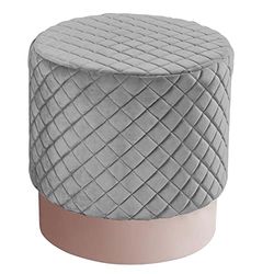 Pouf DKD Home Decor Gris Polyester MDF (41 x 41 x 41 cm)