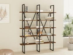Hanah Home Bookshelf, Noyer Noir, Taille Unique