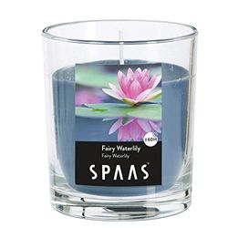 Spaas 6 Scented Candles in Transparent Glass, 25 Hours, Fairy Waterlily