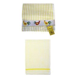 Samuel Lamont & Sons Poli-Dri Jacquard Tea Towels Mixed Pack Chickens, 100% Cotton Terry - Pack of 3, Ultra-absorbent & Super Soft, 50cm x 70cm, Machine Washable - 3-Pack
