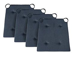 Traumnacht 03770329105 Basic - Cojín para Silla con Funda de algodón, Azul Oscuro, 40 x 42 x 4 cm