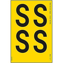 V Safety One Letter Sheet - S - 108mm Character Height - 300x200mm - Yell Adhesive Vinyl