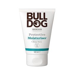 BULLDOG SKINCARE Protective Moisturiser SPF 15 100ml, Enriched with Aloe Vera, Suitable For All Skin Types