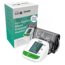Kinetik Wellbeing Home Use Blood Pressure Monitor - Used by the NHS - Fully Automatic Upper Arm Blood Pressure Machine with Universal Cuff (22-42cm), Digital Sphygmomanometer Tester Kit