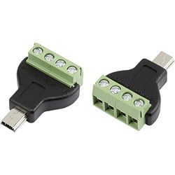 TRU COMPONENTS 1572337 kontakt med skruvanslutning, rak MN-USB4M mini USB-kontakttyp