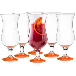 Glasmark Krosno glas cocktailglas set longdrink cocktail gin öl vatten longdrinkglas cocktailglas dricksglas vattenglas glas smoothie dessert diskmaskinssäker orange 6 x 420 ml