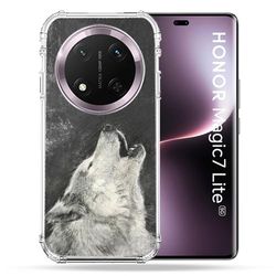 Cokitec Custodia rinforzata per Honor Magic 7 Lite 5G Animal Lup Hurling