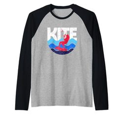 Kitesurf Kiteboarding Kitesurf Kite Surf Amante Surfer Maglia con Maniche Raglan