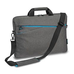 PEDEA Housse pour ordinateur portable "Fashion" Étui pour ordinateur portable jusqu’à 15,6 pouces (39,6 cm) Sacoche à bandoulière, gris