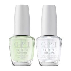 Duo OPI Nature Strong Vernis à Ongles d'Origine Naturelle/Vegan, Base Coat, 15 ml + OPI Nature Strong Vernis à Ongles d'Origine Naturelle/Vegan, Top Coat, 15 ml