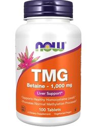 Now Foods TMG (triméthylglycine) 1000 mg 100 comprimés végétaliens bétaïne