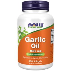 Now Foods, Garlic Oil (Huile d'Ail), 1.500mg, 250 Capsules molles, Testé en Laboratoire, Végétal, Sans Gluten, Sans OGM