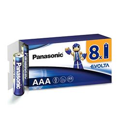 Panasonic EVOLTA Pila alcalina AAA Micro LR03 1.5 V, Energía de duración larga, Paquete sin plástico con 8 Unidades