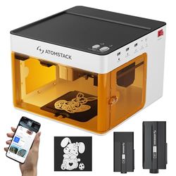 Atomstack P1 Graveur Laser à Double Module, Diode Bleue de 5W et Infrarouge de 1,2W, Portable Graveuse Découpe Laser CoreXY, Application Atomstack Gratuite avec Bibliothèque de Designs Intégrée